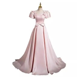 Pink French Satin Evening Dress for Women 2026 New Elegant Style Party Chorus Adult Ceremony Fashion Show Banquet Custom Dress
