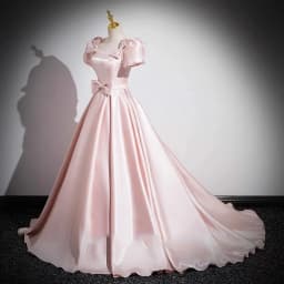 Pink French Satin Evening Dress for Women 2026 New Elegant Style Party Chorus Adult Ceremony Fashion Show Banquet Custom Dress