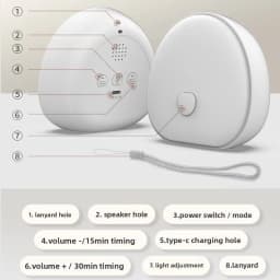 RGB Sleep White Noise Machine with Soothing Sound Touchable Rechargeable LED Night Light Relaxing Audio & Sleep Lamp for Baby