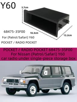 POCKET / RADIO POCKET 68475-35F00 For Nissan (Patrol/Safari) Y60 Car Radio Under Single-Piece Storage Box