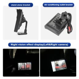 Car AHD 5-Inch Digital Side View Monitoring Mirror System,Night Vision HD 720P Side View Blind Spot Camera,Available In 3 Colors