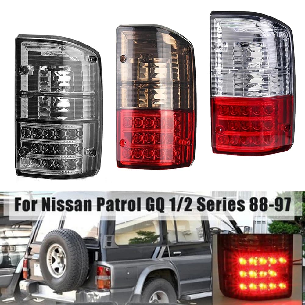 Rear Bumper LED Tail Light For Nissan Patrol GQ Y60 GR 1987-1997 Car Accessories Fog Led Red Smoked Brake Stop Turn Signal Lamp
