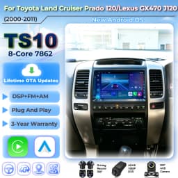 Android 16 Auto Car Radio For Toyota Land Cruiser Prado 120 For Lexus GX470 GX 470 J120 2002 -2009 Carplay BT Multimedia Player