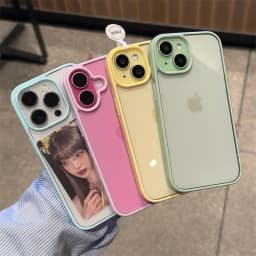 Luxury Clear Candy Color Case For iPhone 16 15 14 13 12 11 Pro Max Plus Clear Acrylic Bumper Protection Cases Cover