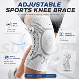 Smart Knob Knee Brace Patella Gel Pad Lateral Stabilizer Compression Support Joint Pain Relief Recovery Home Gym Wear Single