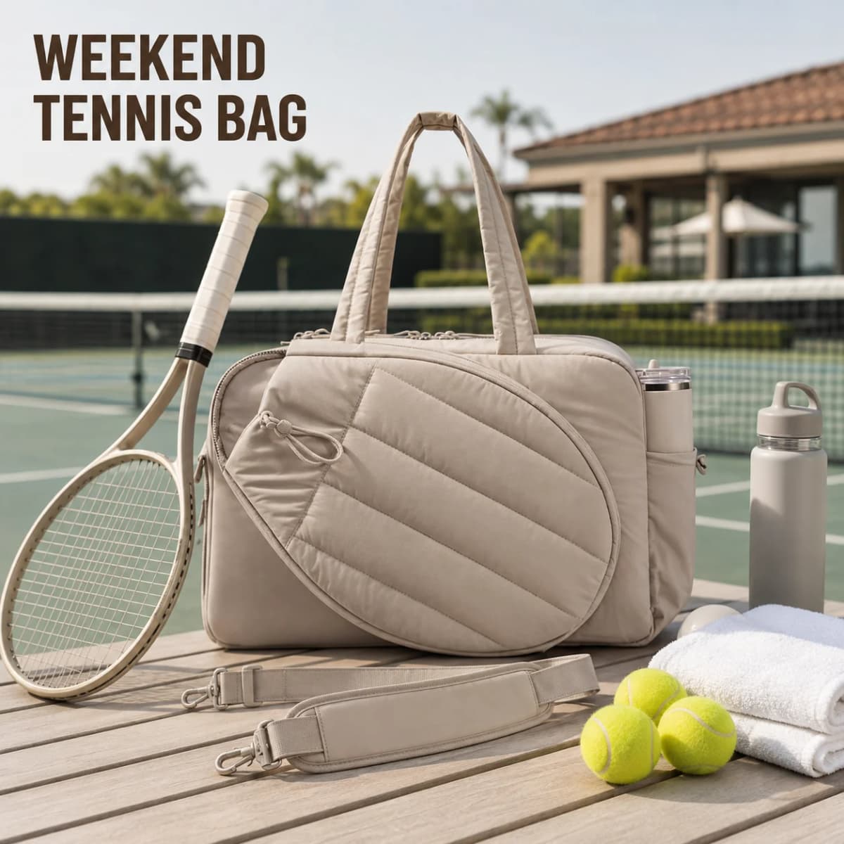 Tennis Bag Large Capacity Racket Tote With Separate Shoe Storage Bottle Pocket For Pickleball Gym Sports Weekend Travel Women