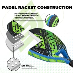 INSUM Power Padel Racket Series 2026 Carbon Fiber Surface EVA Memory Lightweight Paddle Racket Tennis Racket for Adults