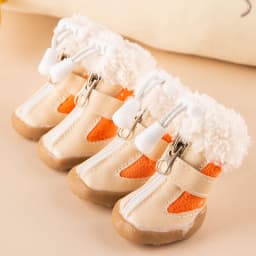 4pcs/set Elastic Winter Pet Dog Shoes Anti-slip Velvet Thickening Warmer Small Comfort Boots Puppy Animal Chihuahua Yorkshire