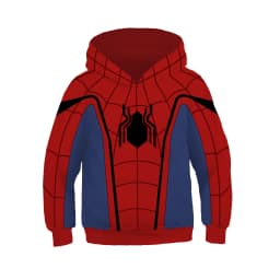 Hot New Fashion Cosplay Hooded Jacket Red Blue Colorblock Spider Pattern Hoodie Casual Unisex Y2K Long Sleeve Sweatshirt Top