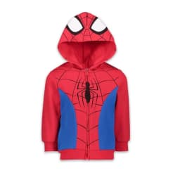 Hot New Fashion Cosplay Hooded Jacket Red Blue Colorblock Spider Pattern Hoodie Casual Unisex Y2K Long Sleeve Sweatshirt Top