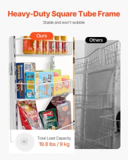 SucceBuy 6/8/9/10 Tier Over the Door Pantry Organizer Heavy-Duty Steel Hanging Spice Rack, Adjustable Wall Seasoning Shelves
