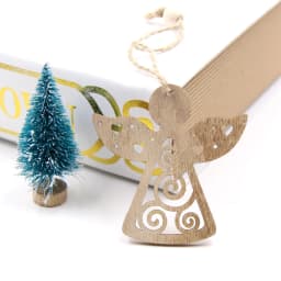 6PCS Vintage Christmas Wooden Pendants Hollow Hanging Ornaments for Christmas Tree Decorations Kids Xmas Gifts DIY Painting