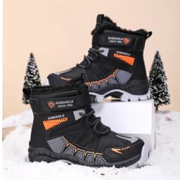 Kids Snow Boots Winter Fashion High Top Warm Plush Comfortable Anti Slip Stable Walking Shoes Boys Outdoor Sneakers Size 30-40