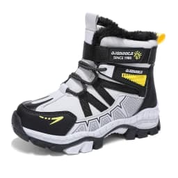 Kids Snow Boots Winter Fashion High Top Warm Plush Comfortable Anti Slip Stable Walking Shoes Boys Outdoor Sneakers Size 30-40