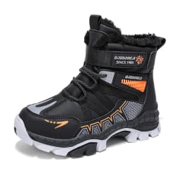 Kids Snow Boots Winter Fashion High Top Warm Plush Comfortable Anti Slip Stable Walking Shoes Boys Outdoor Sneakers Size 30-40