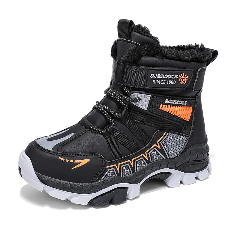 Kids Snow Boots Winter Fashion High Top Warm Plush Comfortable Anti Slip Stable Walking Shoes Boys Outdoor Sneakers Size 30-40