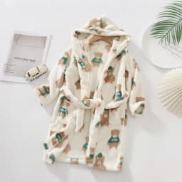 Kids Coral Velvet Bathrobe Baby Girls Boy Cartoon Fleece Pajamas Children Soft Bath Robe Nightgown Teenager Toddler Clothing