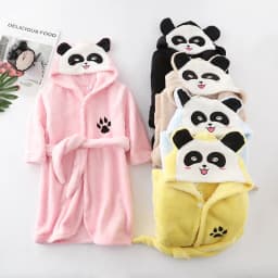 Kids Coral Velvet Bathrobe Baby Girls Boy Cartoon Fleece Pajamas Children Soft Bath Robe Nightgown Teenager Toddler Clothing