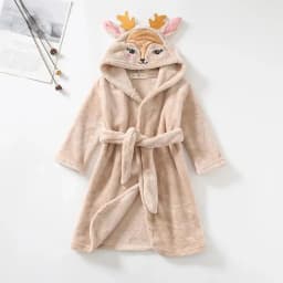 Kids Coral Velvet Bathrobe Baby Girls Boy Cartoon Fleece Pajamas Children Soft Bath Robe Nightgown Teenager Toddler Clothing