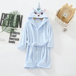 Kids Coral Velvet Bathrobe Baby Girls Boy Cartoon Fleece Pajamas Children Soft Bath Robe Nightgown Teenager Toddler Clothing