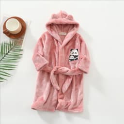 Kids Coral Velvet Bathrobe Baby Girls Boy Cartoon Fleece Pajamas Children Soft Bath Robe Nightgown Teenager Toddler Clothing
