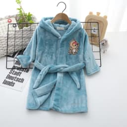 Kids Coral Velvet Bathrobe Baby Girls Boy Cartoon Fleece Pajamas Children Soft Bath Robe Nightgown Teenager Toddler Clothing
