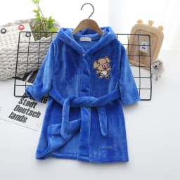Kids Coral Velvet Bathrobe Baby Girls Boy Cartoon Fleece Pajamas Children Soft Bath Robe Nightgown Teenager Toddler Clothing