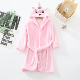 Kids Coral Velvet Bathrobe Baby Girls Boy Cartoon Fleece Pajamas Children Soft Bath Robe Nightgown Teenager Toddler Clothing