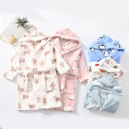 Kids Coral Velvet Bathrobe Baby Girls Boy Cartoon Fleece Pajamas Children Soft Bath Robe Nightgown Teenager Toddler Clothing