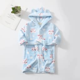 Kids Coral Velvet Bathrobe Baby Girls Boy Cartoon Fleece Pajamas Children Soft Bath Robe Nightgown Teenager Toddler Clothing