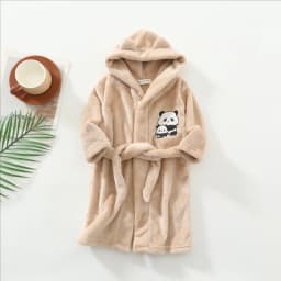 Kids Coral Velvet Bathrobe Baby Girls Boy Cartoon Fleece Pajamas Children Soft Bath Robe Nightgown Teenager Toddler Clothing