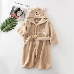 Kids Coral Velvet Bathrobe Baby Girls Boy Cartoon Fleece Pajamas Children Soft Bath Robe Nightgown Teenager Toddler Clothing