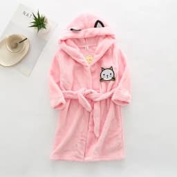 Kids Coral Velvet Bathrobe Baby Girls Boy Cartoon Fleece Pajamas Children Soft Bath Robe Nightgown Teenager Toddler Clothing