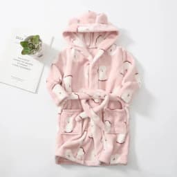 Kids Coral Velvet Bathrobe Baby Girls Boy Cartoon Fleece Pajamas Children Soft Bath Robe Nightgown Teenager Toddler Clothing