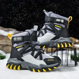 Winter Fashion High-top Sneakers for Children Warm Plush Snow Boots Child Waterproof Sneakers Boys Non-Slip Outdoor Boots 30-39