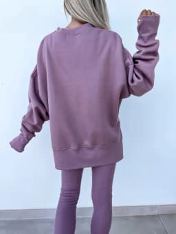 Women's 2-Piece Sports Set Spring Autumn Fashion Loose Long Sleeve O-Neck Sweater Top Slim Fit Leggings Casual Outfit