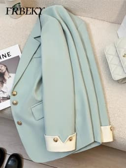 Blazer Woman Korean Fashion Spring Autumn New Solid Color Suit Jacket Leisure Temperament Senior Sense of Ladies Suit Streetwear