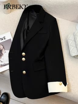 Blazer Woman Korean Fashion Spring Autumn New Solid Color Suit Jacket Leisure Temperament Senior Sense of Ladies Suit Streetwear