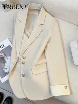 Blazer Woman Korean Fashion Spring Autumn New Solid Color Suit Jacket Leisure Temperament Senior Sense of Ladies Suit Streetwear