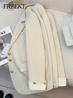 Blazer Woman Korean Fashion Spring Autumn New Solid Color Suit Jacket Leisure Temperament Senior Sense of Ladies Suit Streetwear