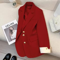 Blazer Woman Korean Fashion Spring Autumn New Solid Color Suit Jacket Leisure Temperament Senior Sense of Ladies Suit Streetwear