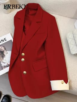 Blazer Woman Korean Fashion Spring Autumn New Solid Color Suit Jacket Leisure Temperament Senior Sense of Ladies Suit Streetwear