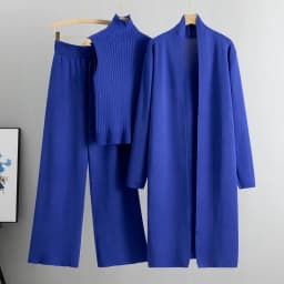 2026 Winter And Autumn Fashionable Elegant Women's Knitted 3-Piece Set cardigan Women's Sweater Women's Wide Leg Pants