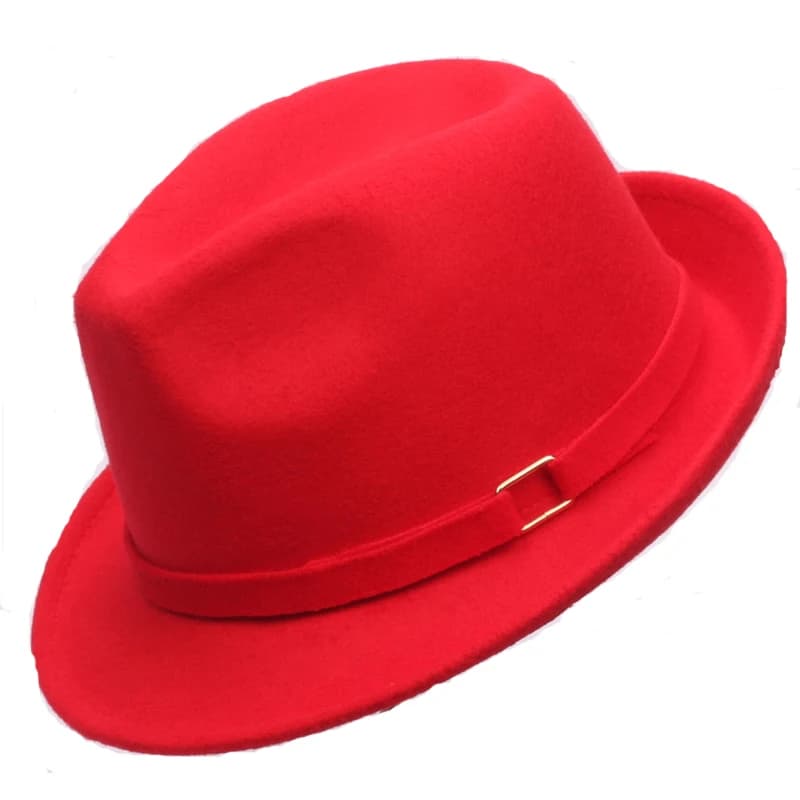 New Spring Autumn Short Brim Wool Felt Fedora Hats Retro Panama Hat Men Women Dress Hat Jazz Trilby Cap Wholesale