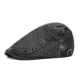 Four Seasons Retro Beret for Men and Women British Fashion Eight-Character Stitching Washed Denim Peaked Cap Forward Hat Trendy