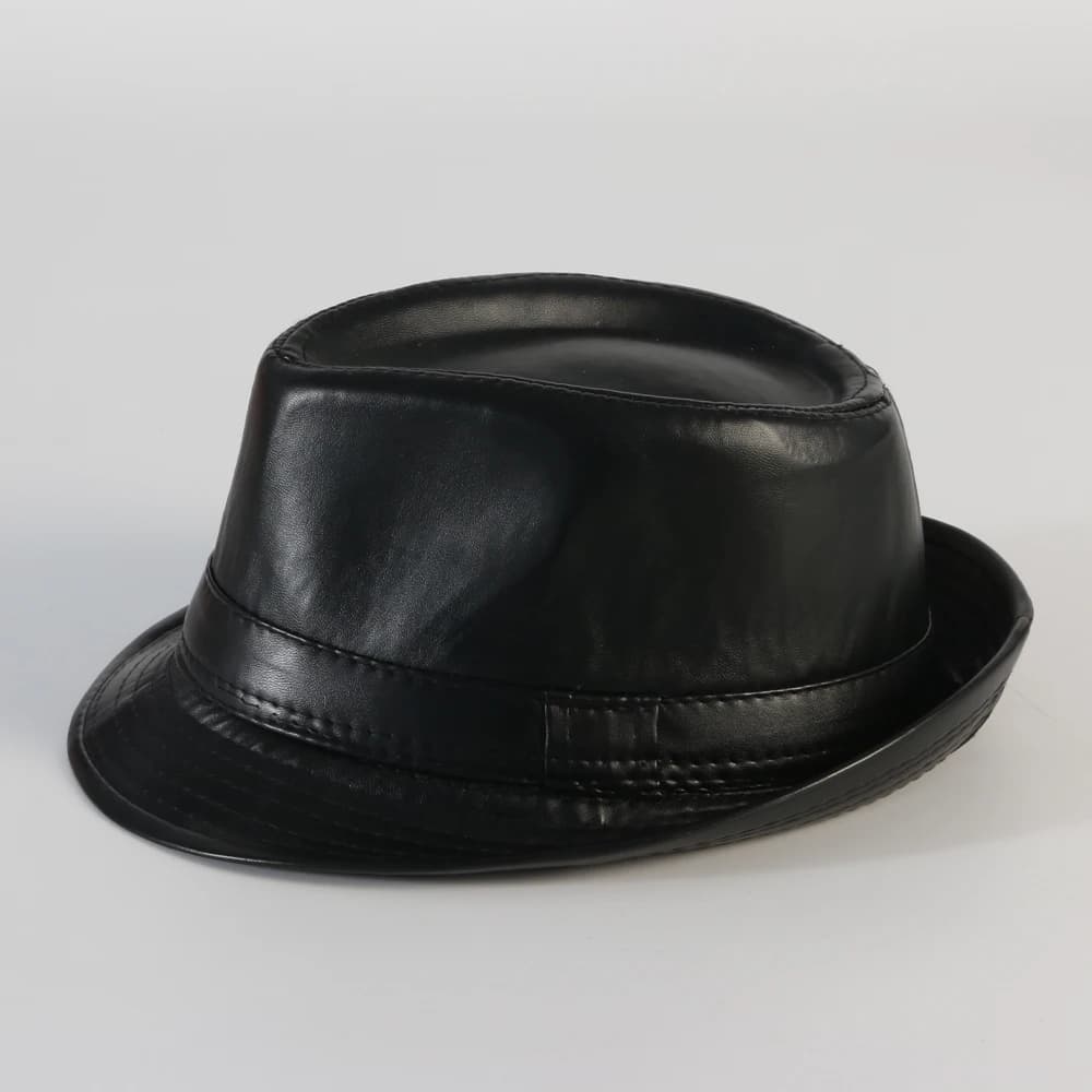 PU Leather Gift Fedoras for Middle-aged and Elderly Autumn and Winter Outdoor Leisure Gentlemen Jazz Hat for Men Panama Hat