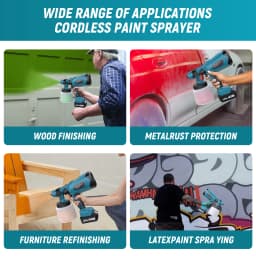 1000ML Cordless Electric Spray Gun For Makita 18V BL1830 Battery HVLP Paint Sprayer For Furniture Cabinets Walls Fence Door