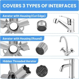 10-in-1 Metal Faucet Aerator Key Removal Tool for M16.5-M28, Heavy Duty Cache Aerator Wrench for Sink Tap