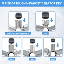 10-in-1 Metal Faucet Aerator Key Removal Tool for M16.5-M28, Heavy Duty Cache Aerator Wrench for Sink Tap