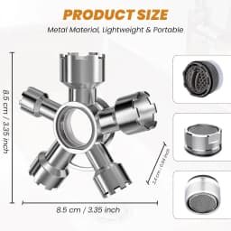 10-in-1 Metal Faucet Aerator Key Removal Tool for M16.5-M28, Heavy Duty Cache Aerator Wrench for Sink Tap